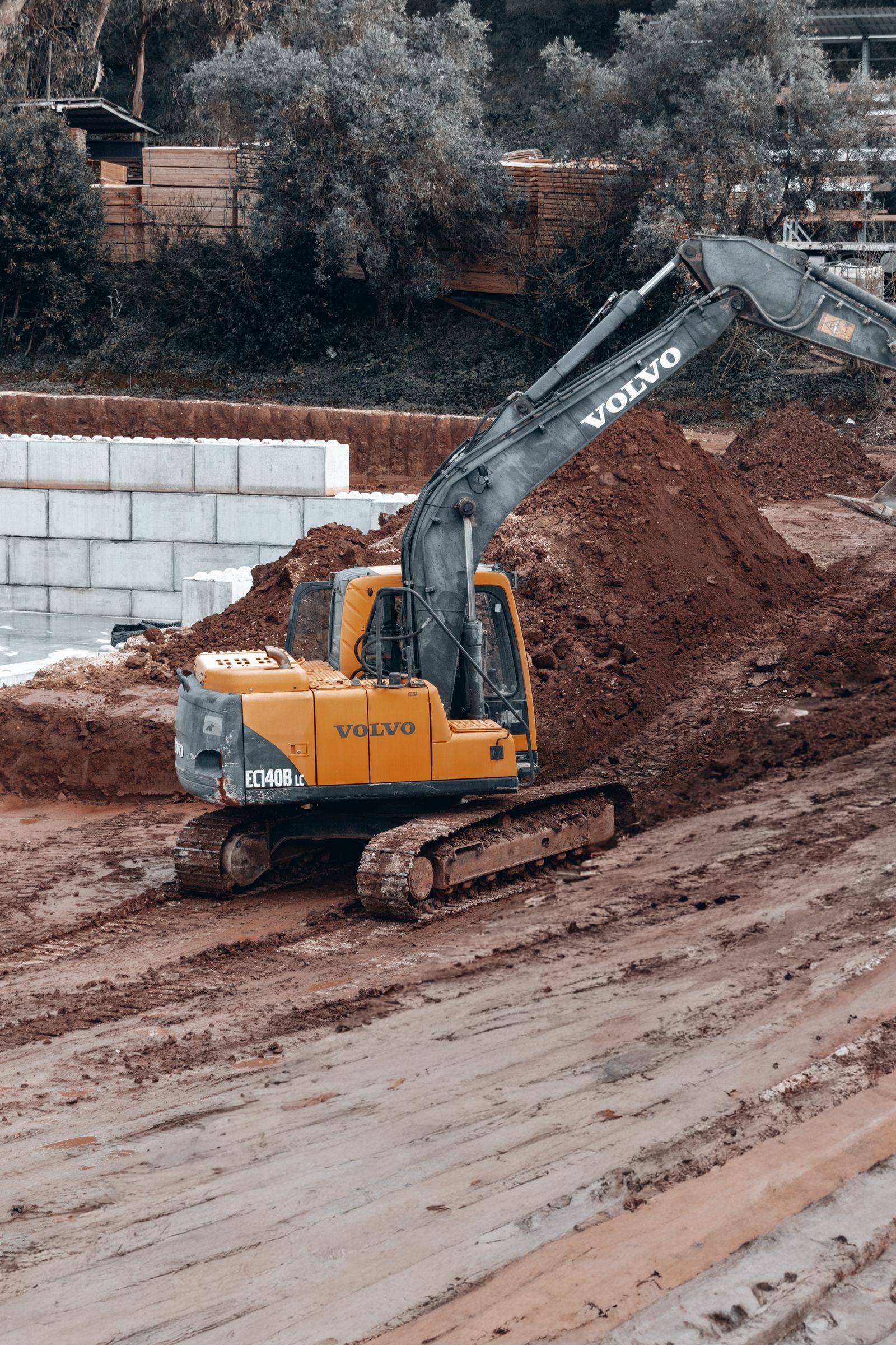 Volvo excavator working on an excavation site in Ohio